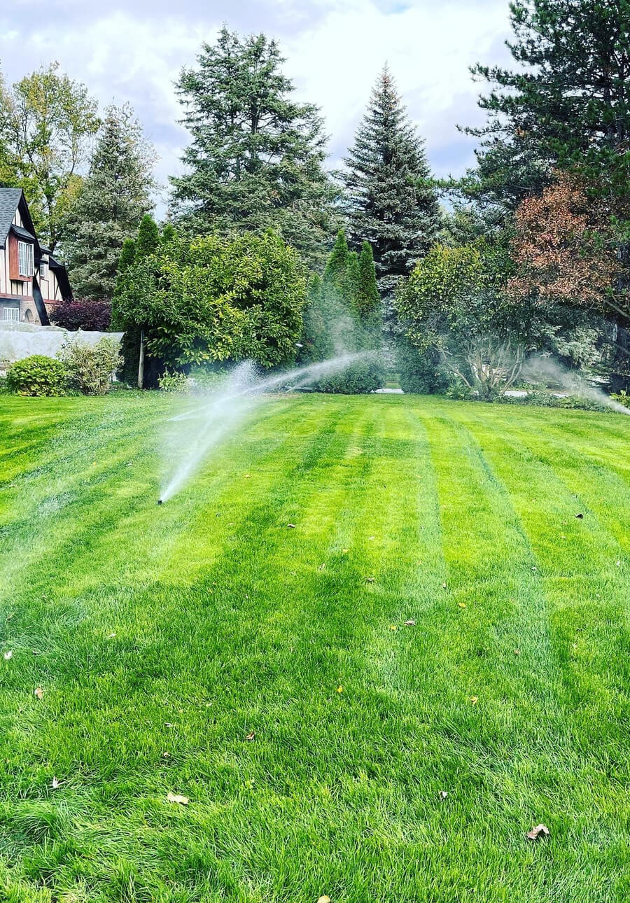 Large lawn irrigation system for automatic grass watering