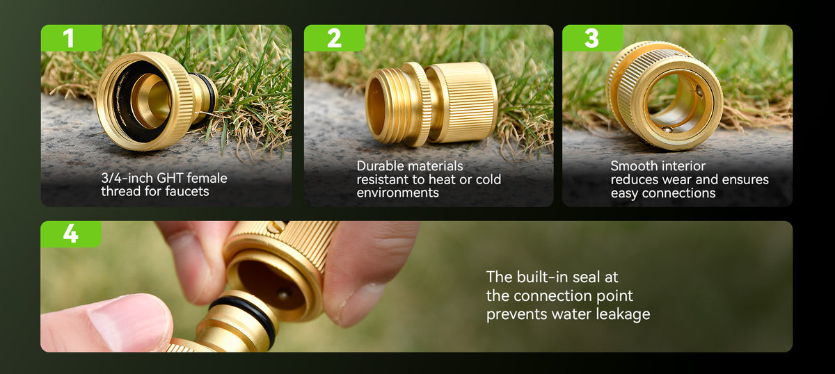 RainPoint heavy duty brass hose fittings for lawn watering and garden irrigation