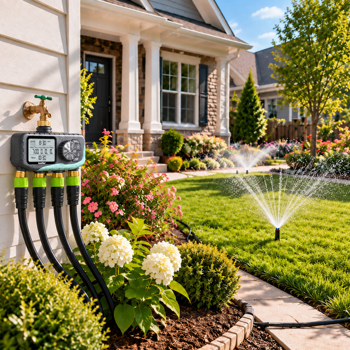 RainPoint 4 zone sprinkler controller for automatic garden watering