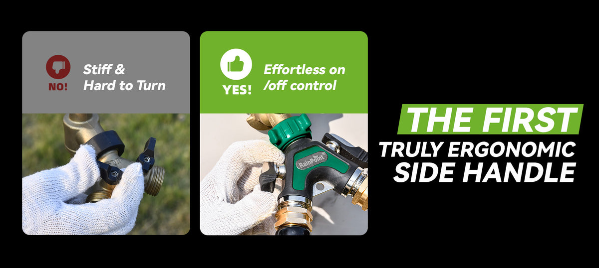 RainPoint all metal hose splitter for connecting multiple hoses in outdoor watering systems