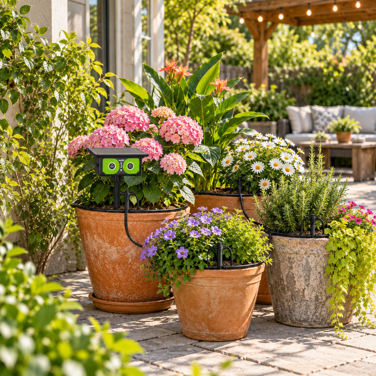 RainPoint automatic irrigation system for watering patio container plants and flowers