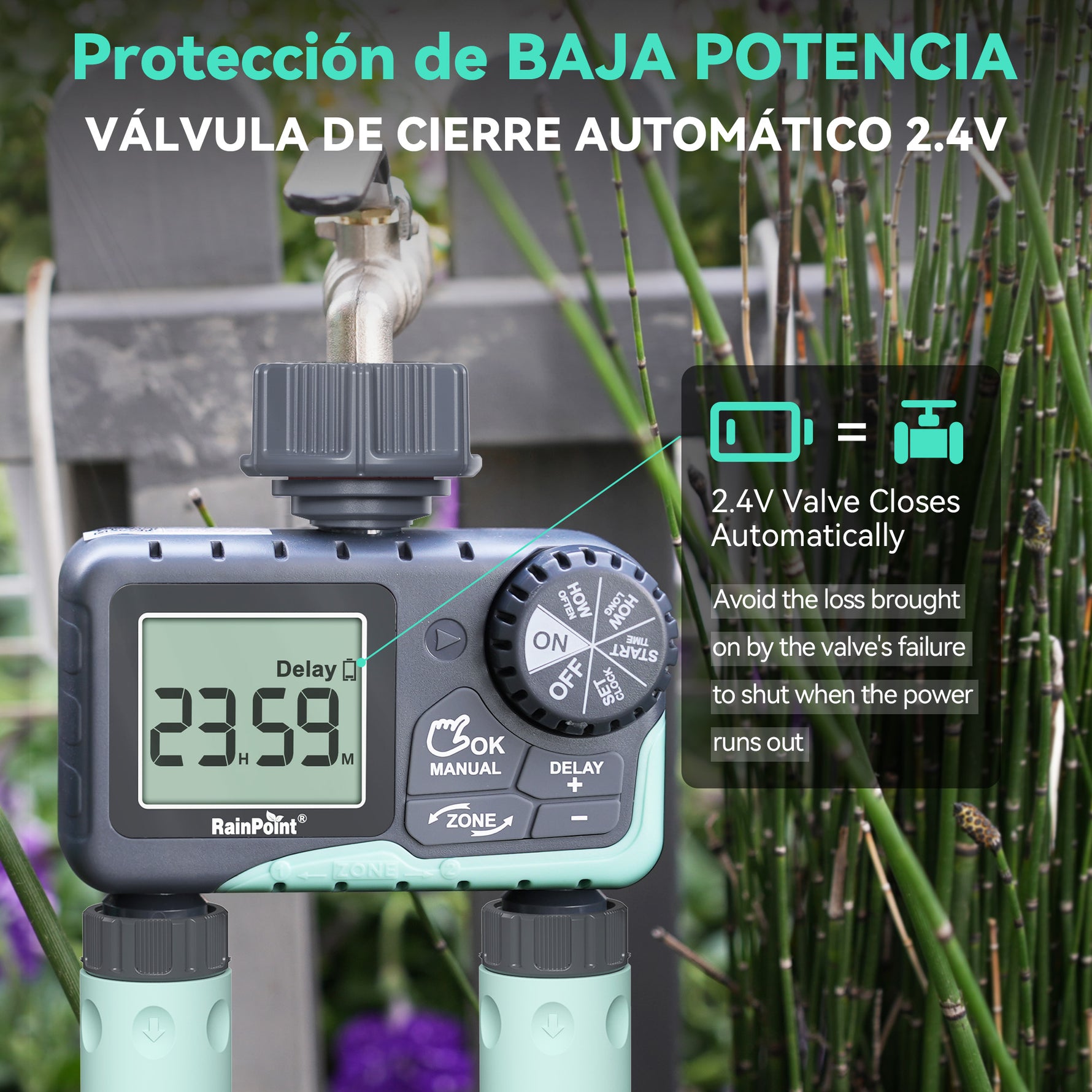 RainPoint dual zone water timer for automatic lawn and garden irrigation control