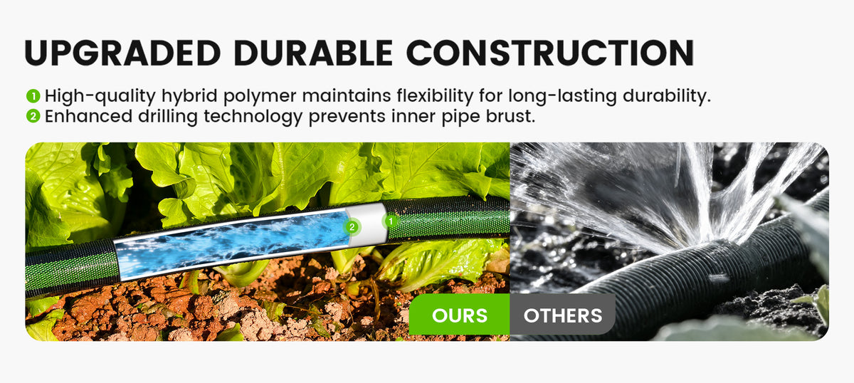 RainPoint portable soaker hose system for lawn and landscape watering applications