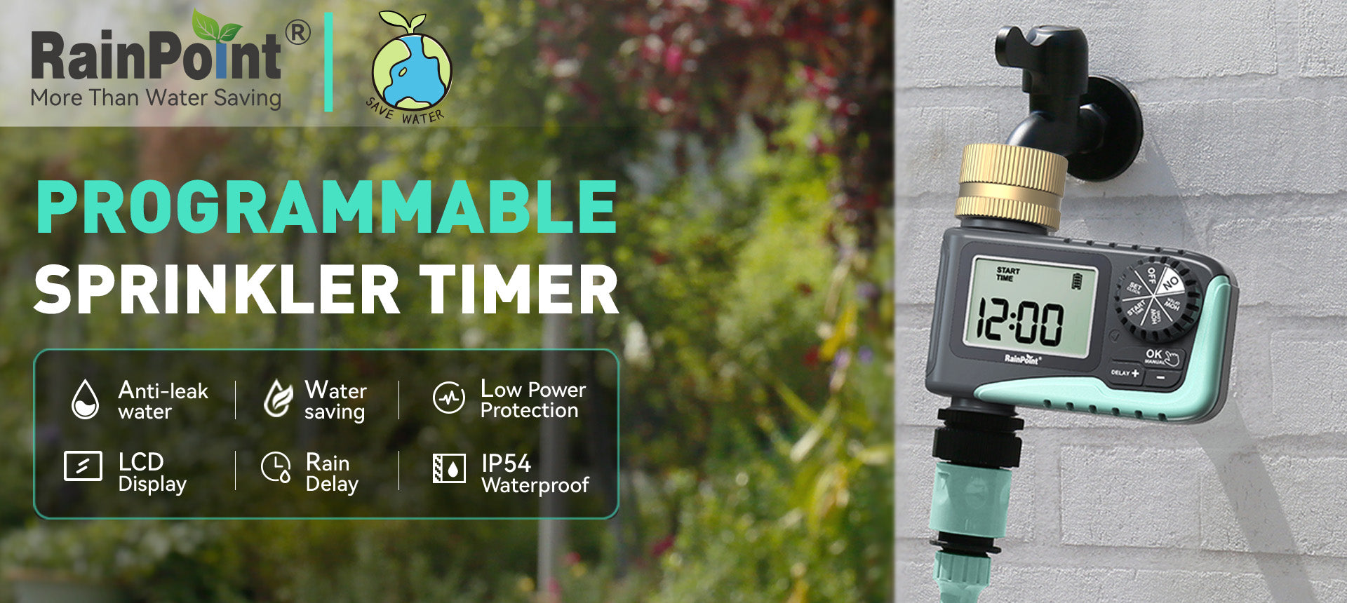 RainPoint outdoor garden hose designed for convenient watering and everyday use