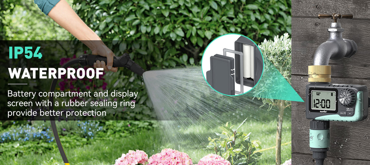 RainPoint flexible water hose with swivel connector for lawn and garden irrigation