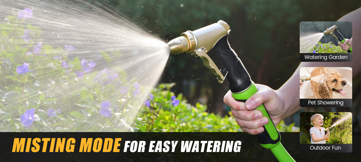 RainPoint heavy duty garden water nozzle designed for plants, lawns, and outdoor cleaning