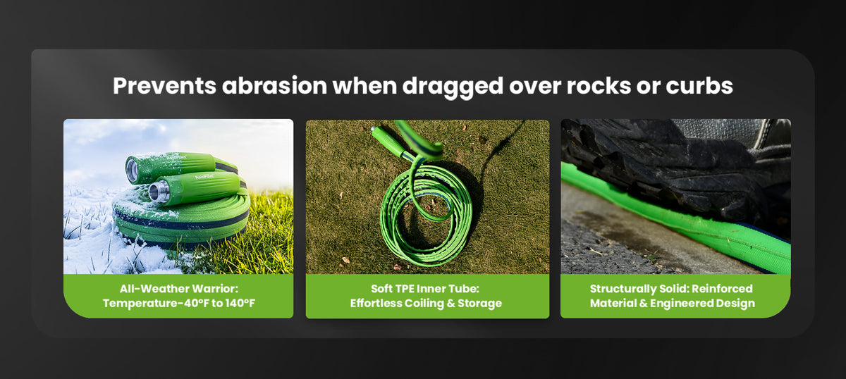 RainPoint lightweight garden hose for easy lawn watering and everyday outdoor gardening