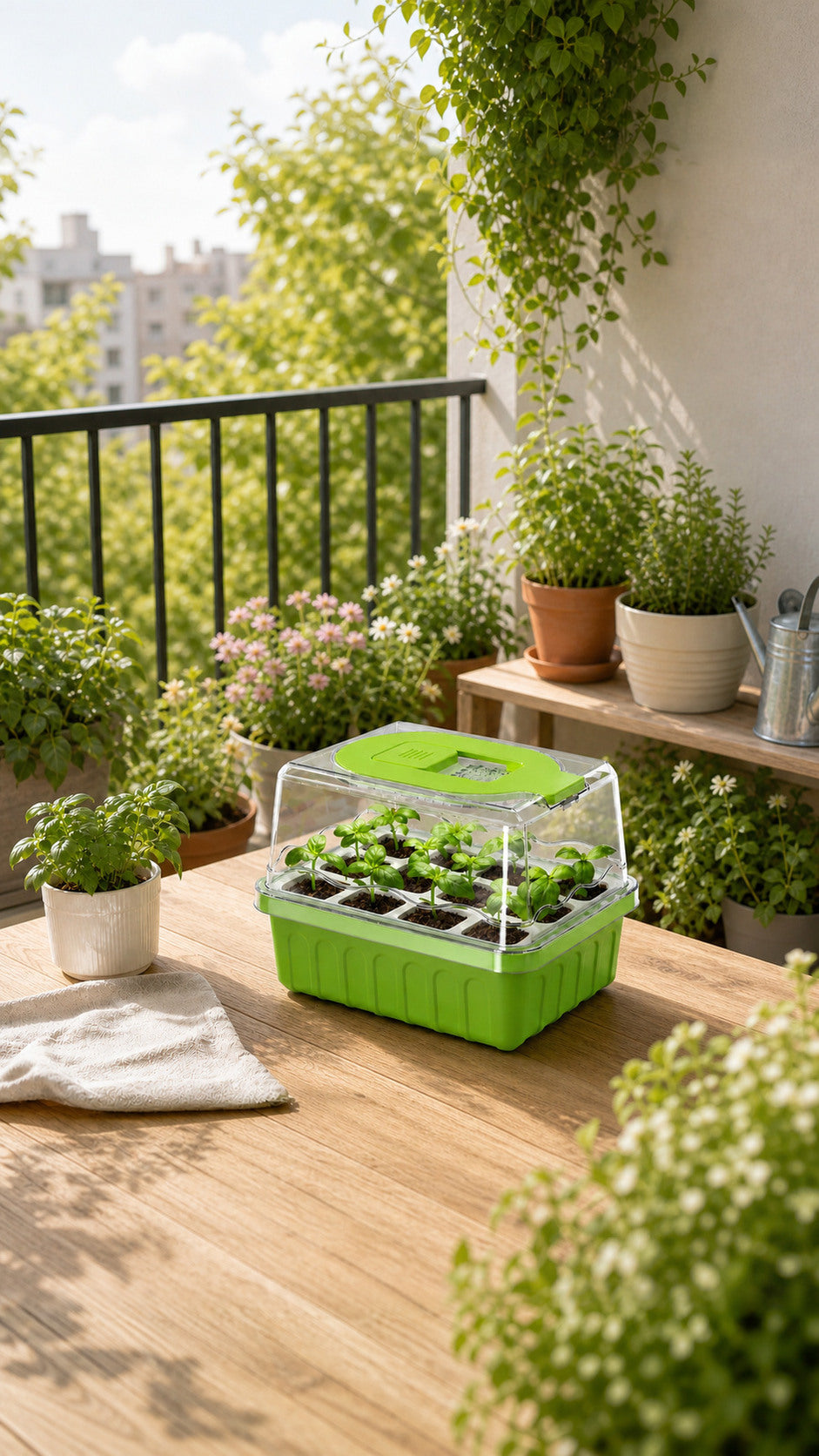 RainPoint seed starter tray for growing seedlings and herbs in a home garden