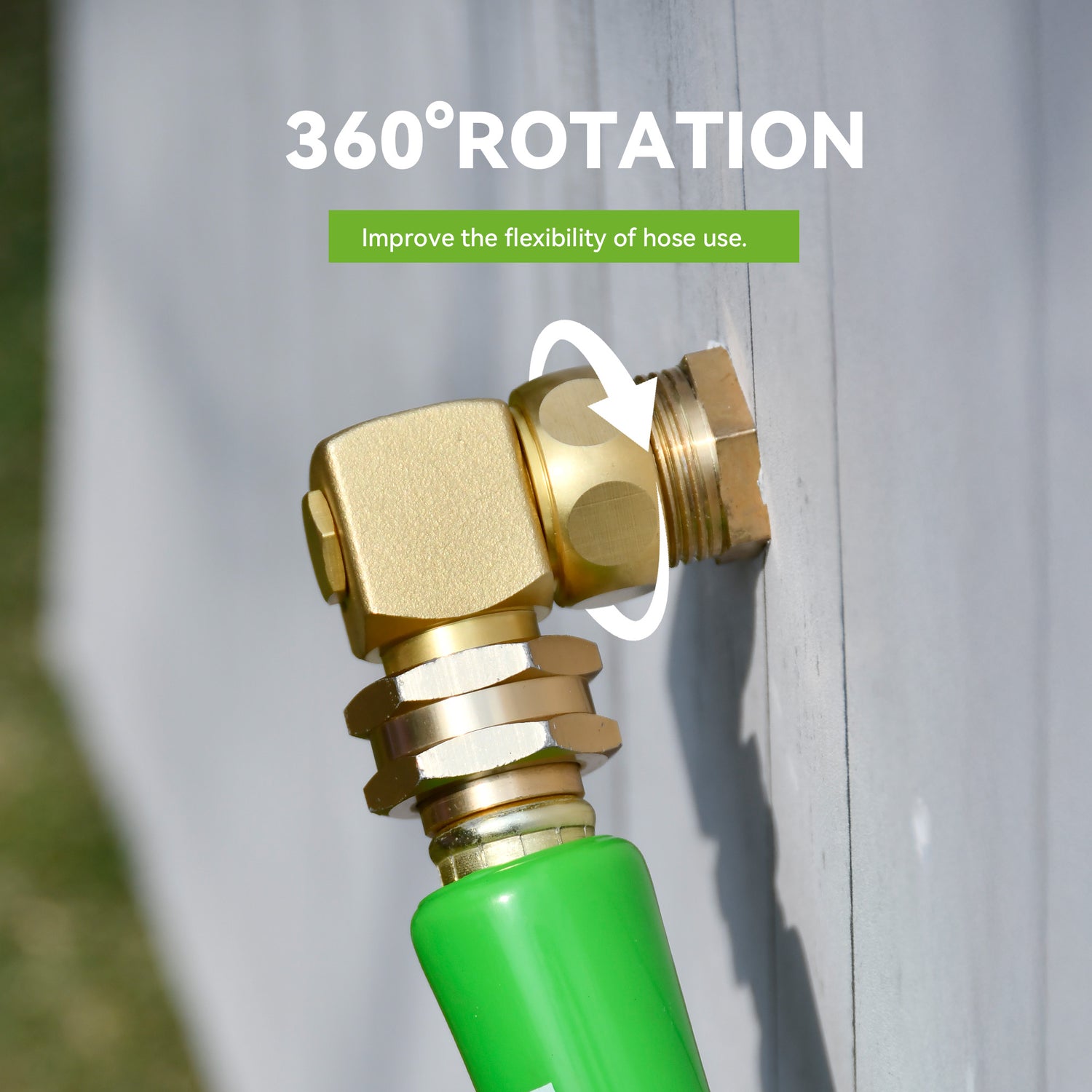 RainPoint 90° Brass Hose Elbow - 360° Swivel Connector 3/4" GHT