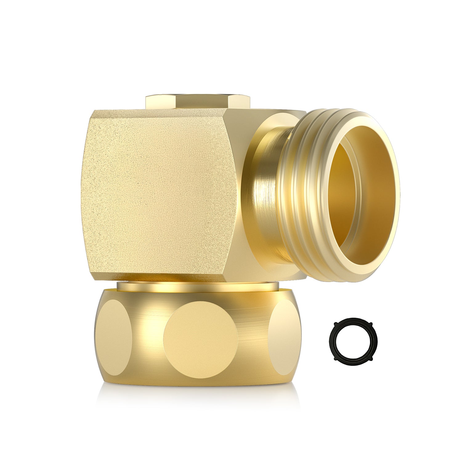 RainPoint 90° Brass Hose Elbow - 360° Swivel Connector 3/4" GHT