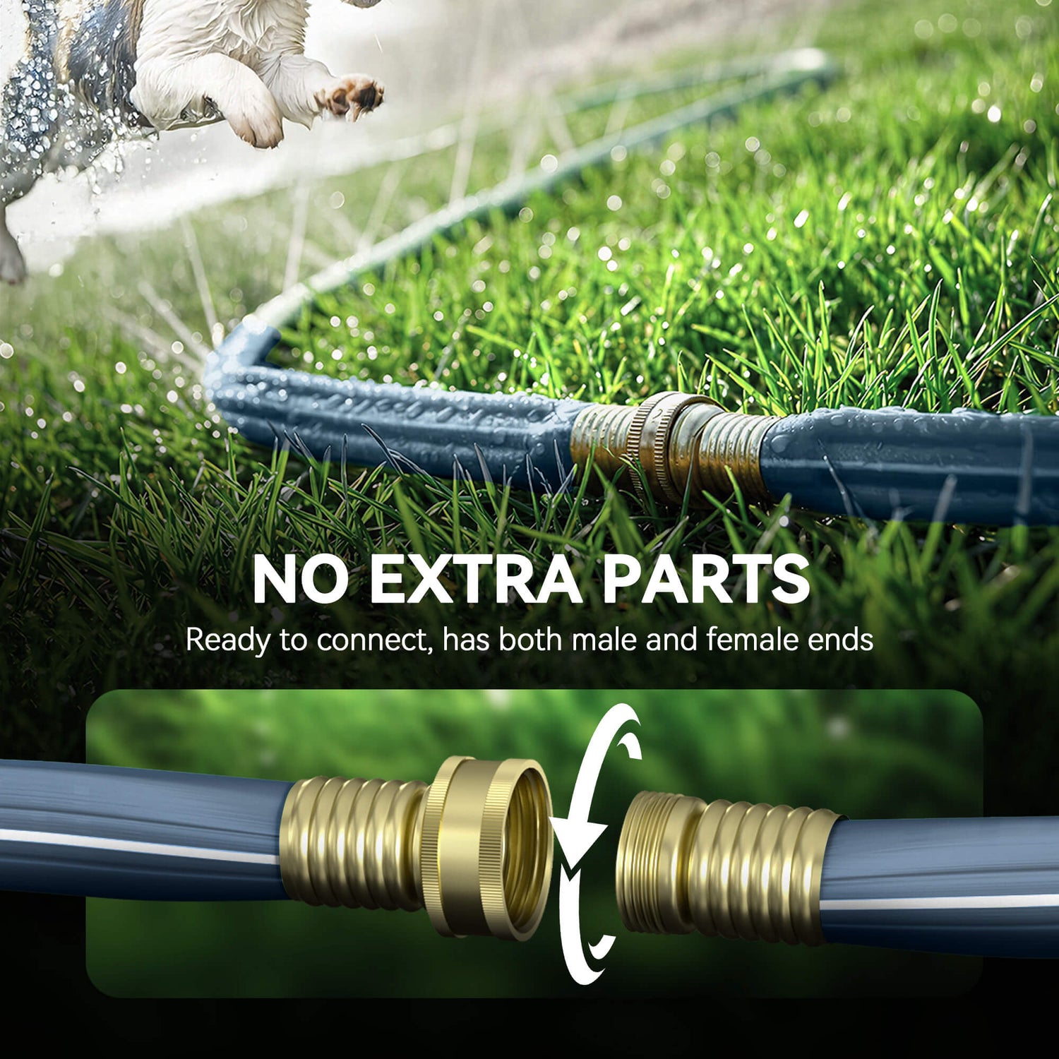 RainPoint 2-in-1 Soaker Hose with Stakes for Garden Lawn Irrigation