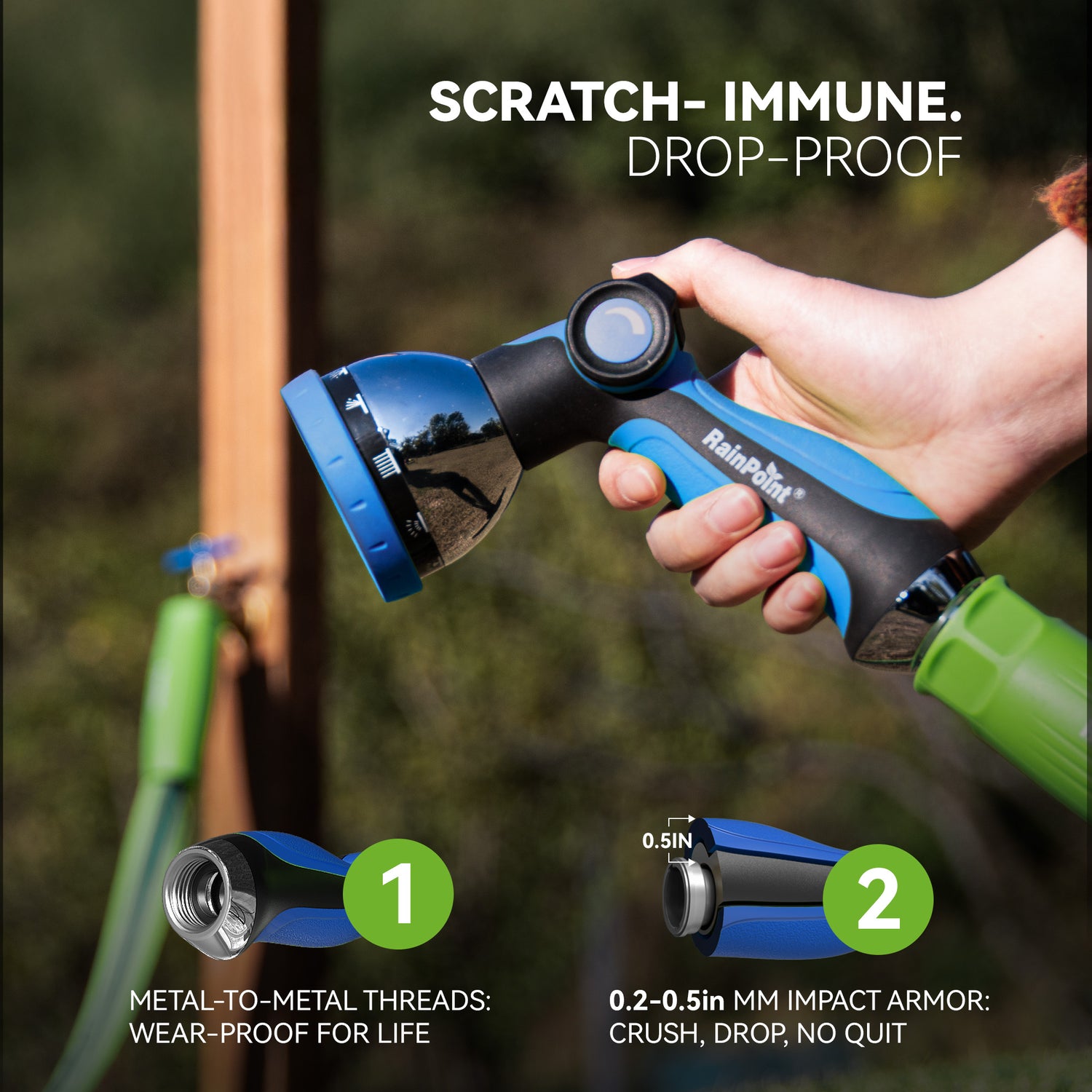 RainPoint Adjustable Spray Hose Nozzle for Garden
