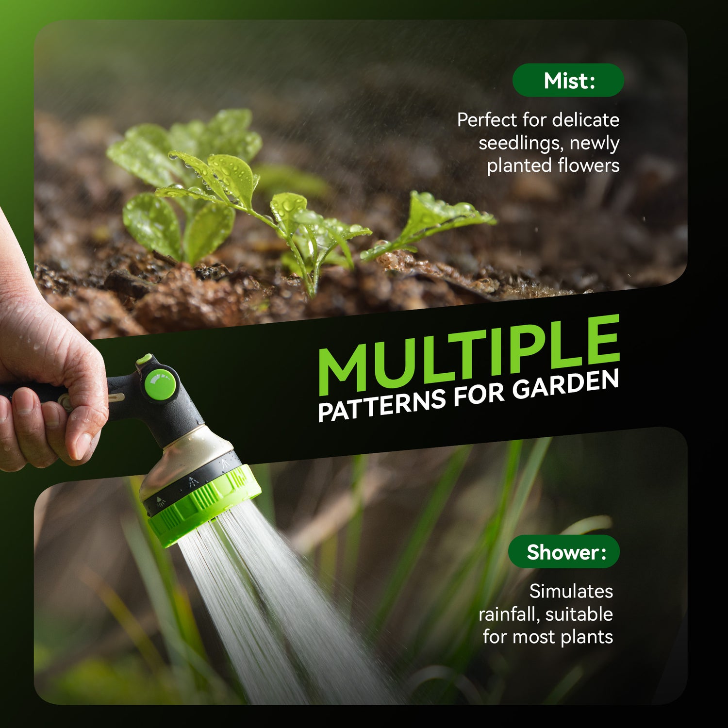 RainPoint 8 Spray Pattern Garden Hose Nozzle