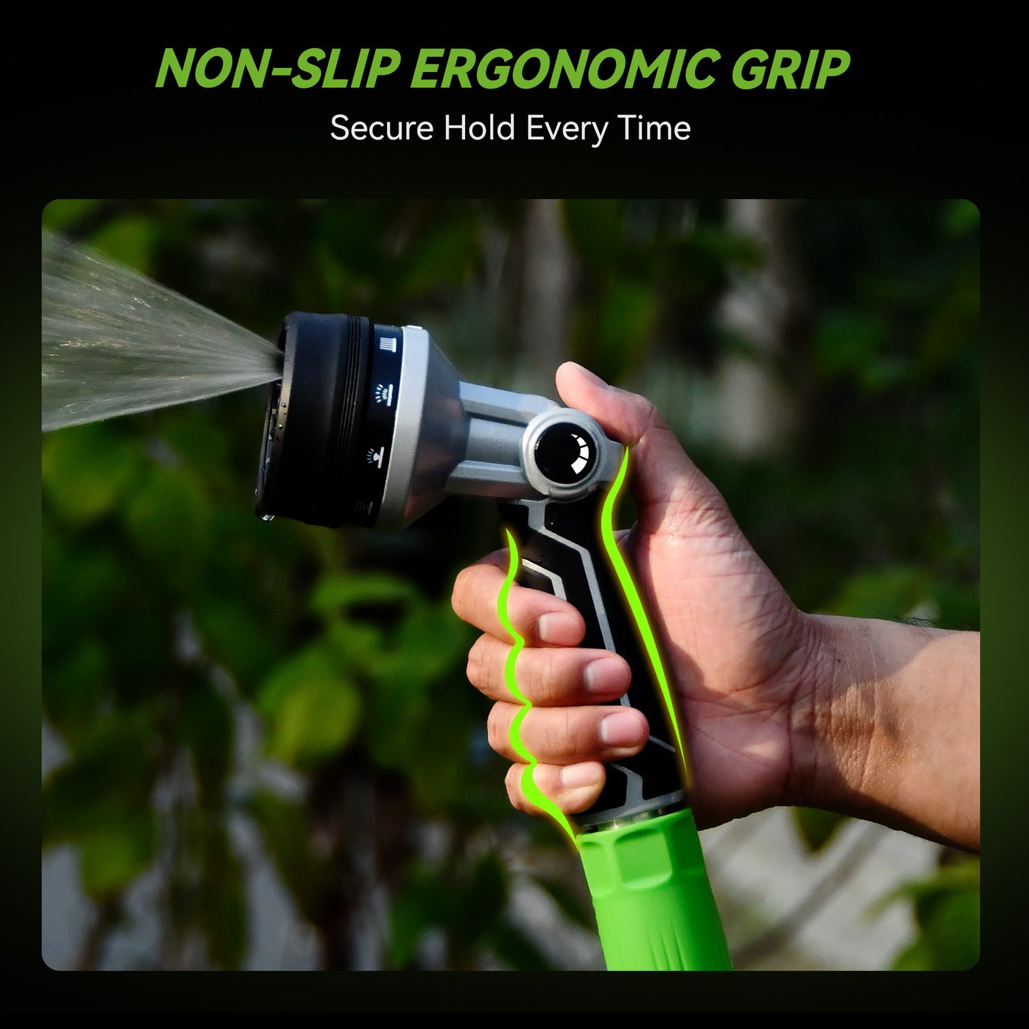 RainPoint Metal Hose Nozzle, 10 Spray Patterns