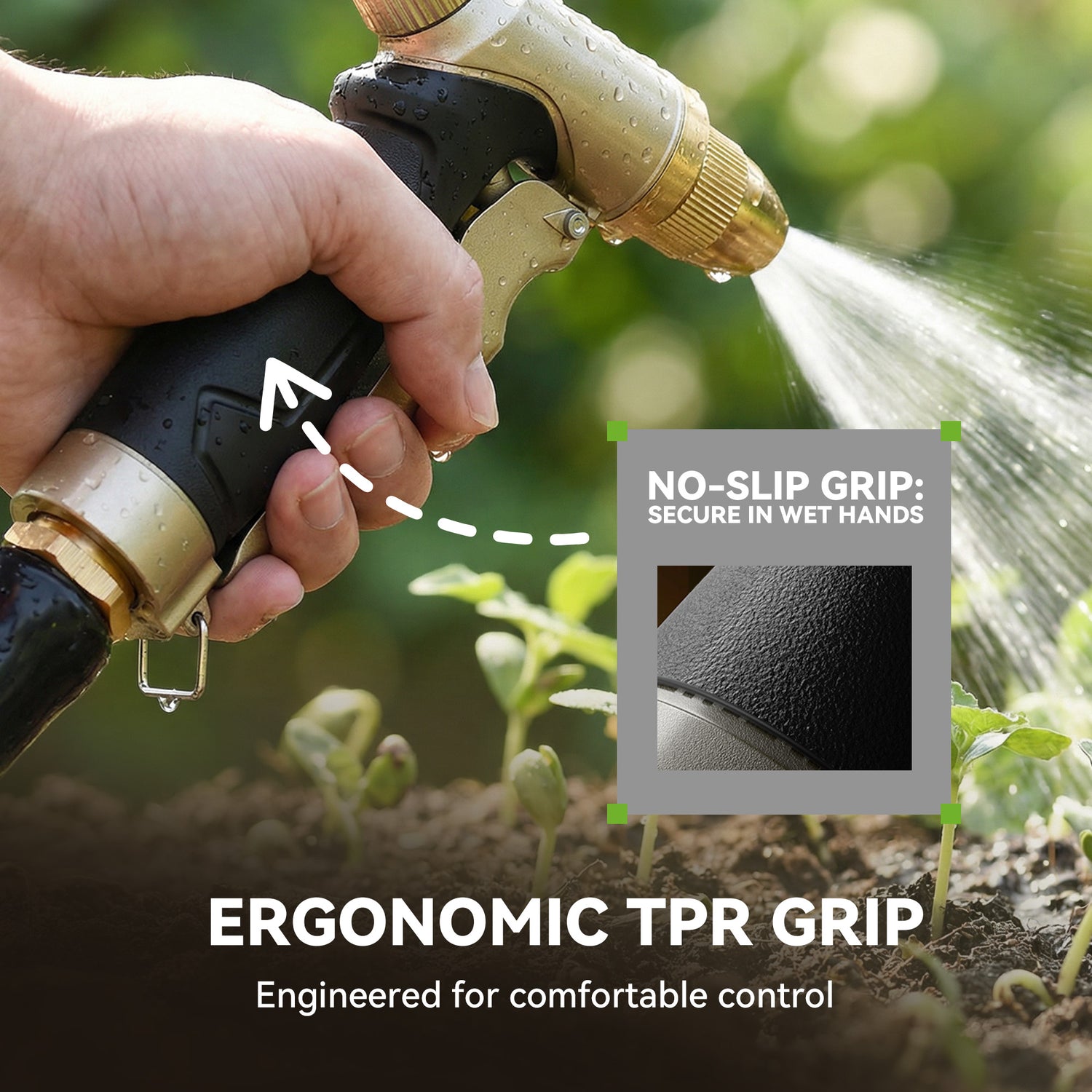 RainPoint Heavy Duty Metal Garden Hose Spray Nozzle