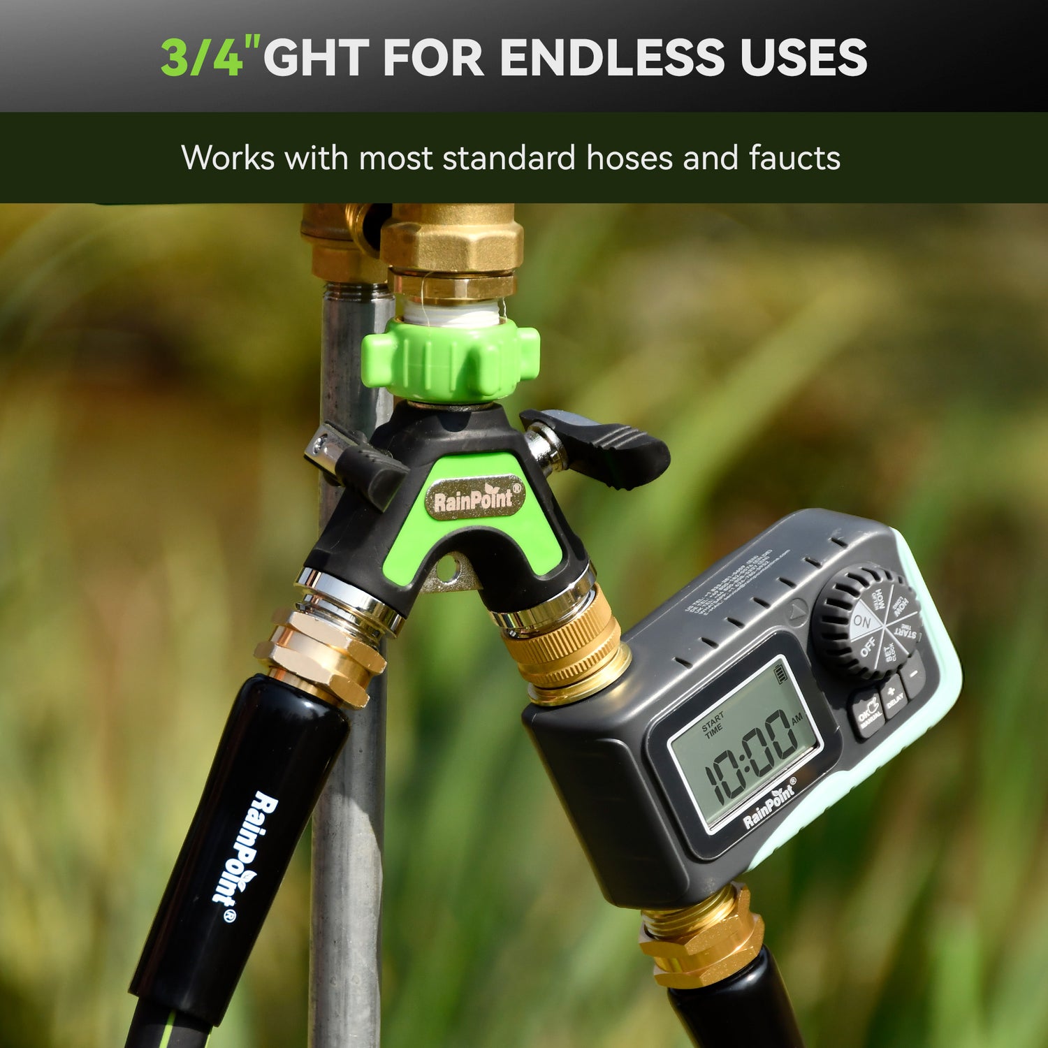RainPoint All-Metal 2-Way Garden Hose Splitter