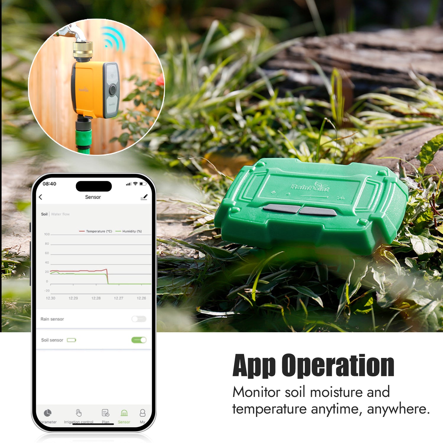 RainPoint WiFi  Soil Moisture Sensor for Garden