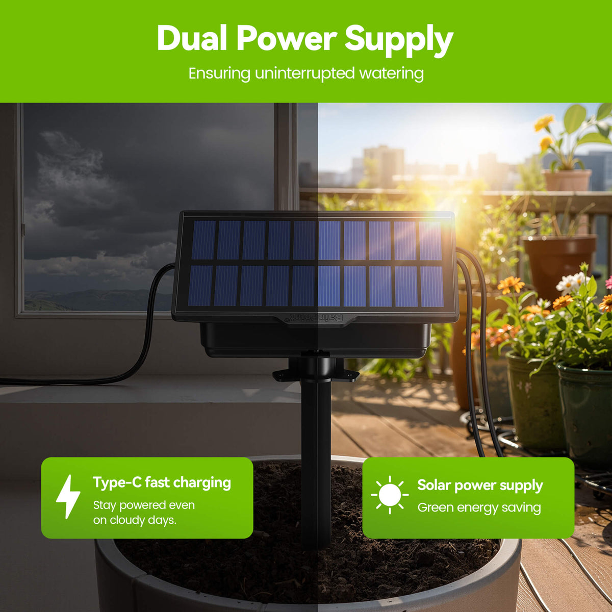 RainPoint automated irrigation system for easy outdoor plant watering