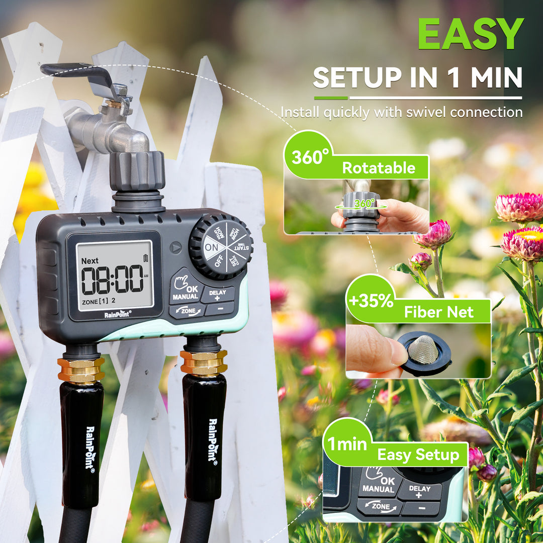RainPoint 2-Zone Sprinkler Timer for Hose