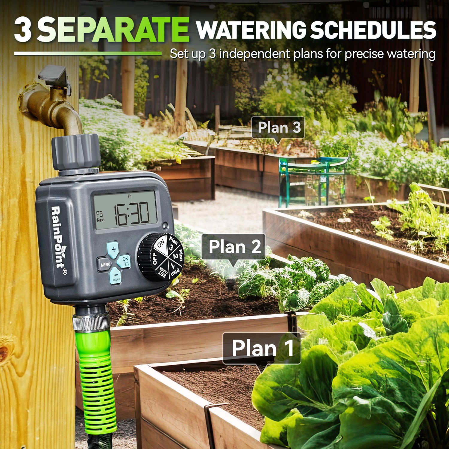 RainPoint Garden Hose Sprinkler Timer with Rain Delay