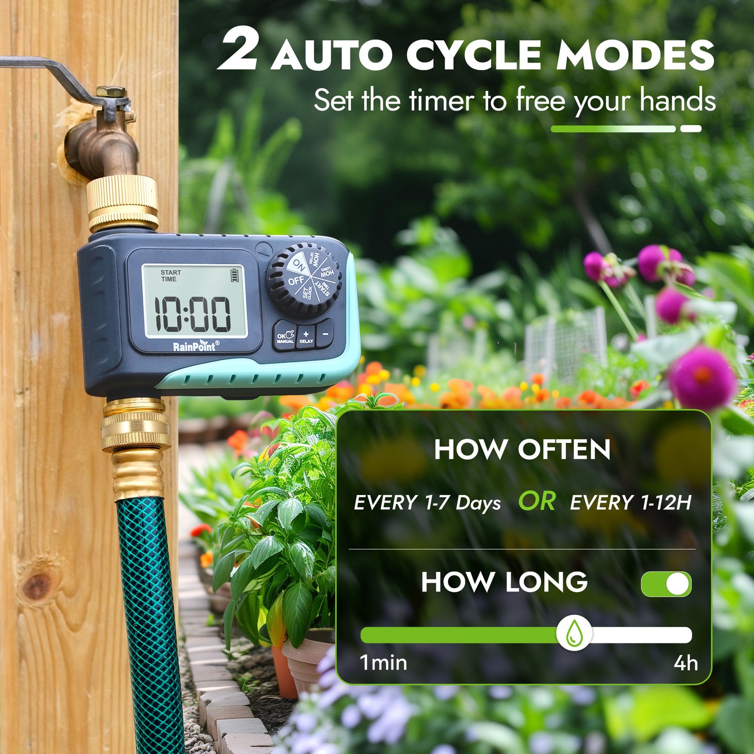 RainPoint Programmable Sprinkler Timer with Brass