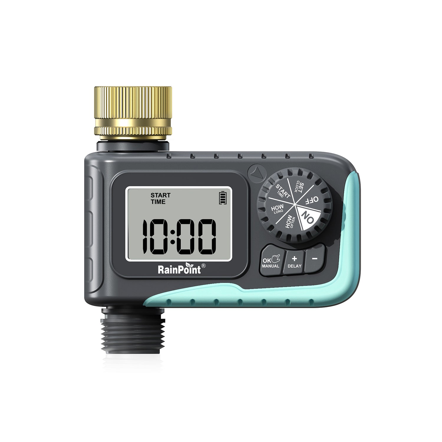 RainPoint Sprinkler Timer with Brass Swivel & Rain Delay