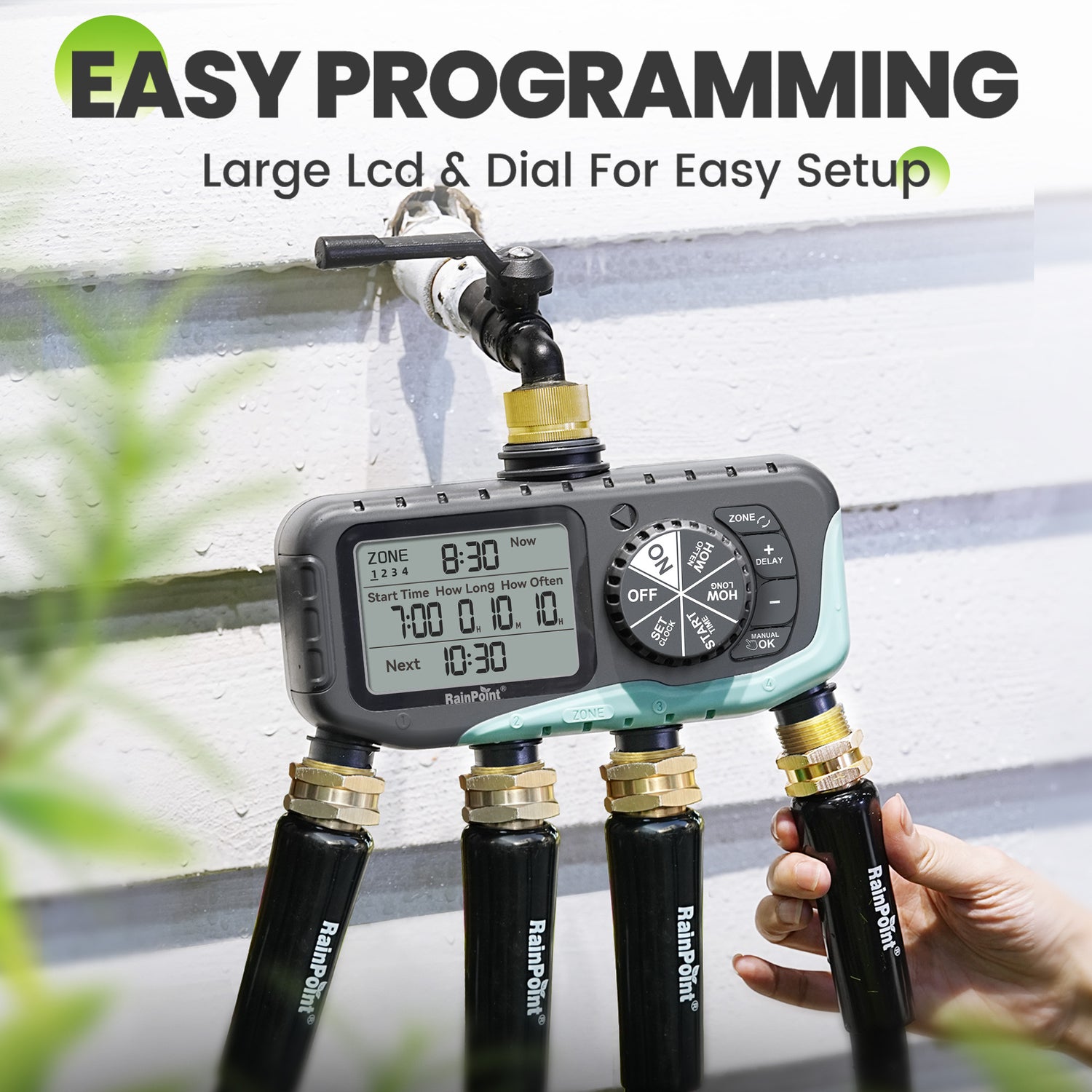 RainPoint 4-Zone Sprinkler Timer for Garden Hose