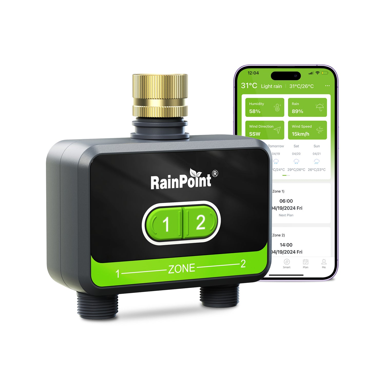 RainPoint 2-Zone WiFi Water Timer for Garden Hose