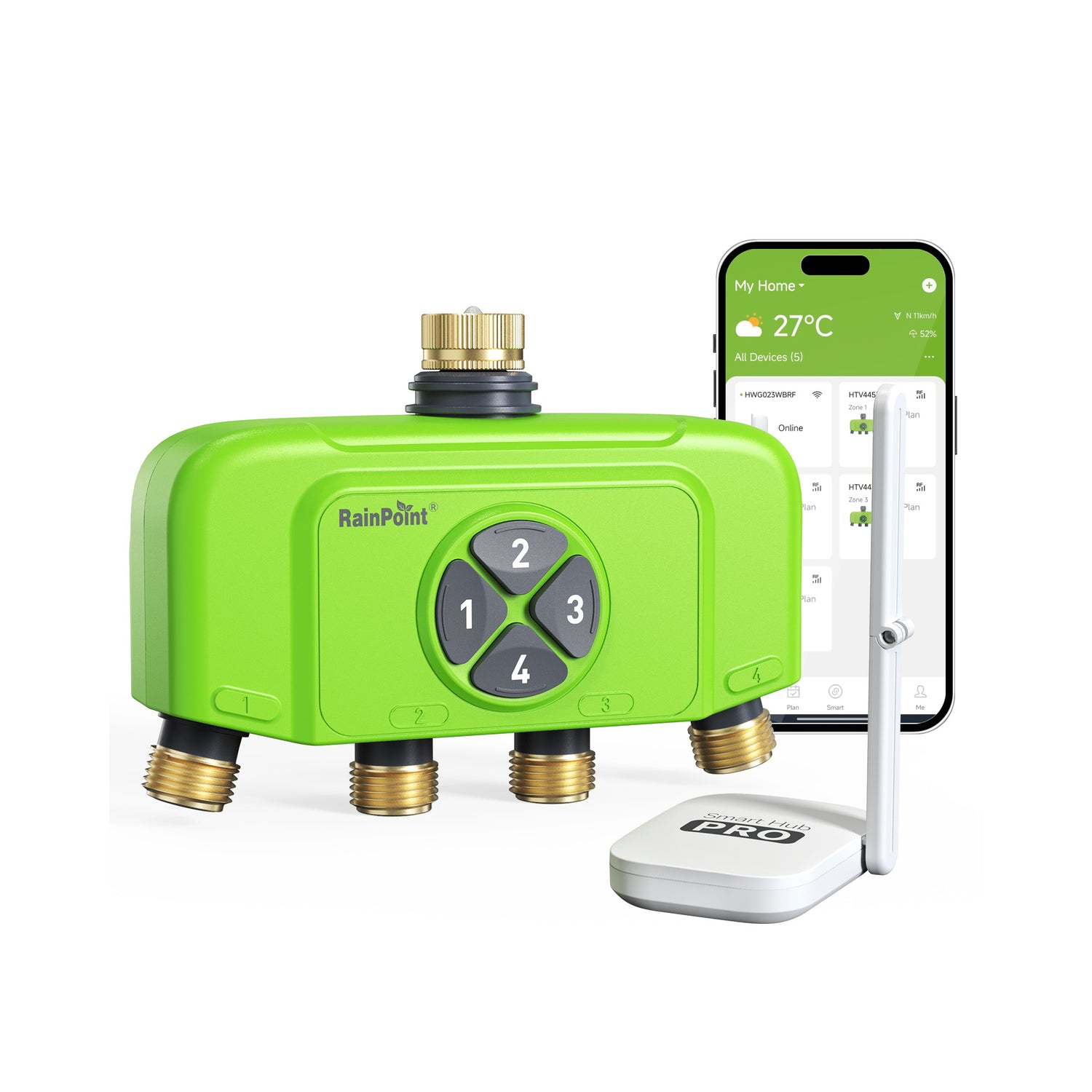 RainPoint WiFi 4 Zone Smart Sprinkler Timer with App & Voice Control