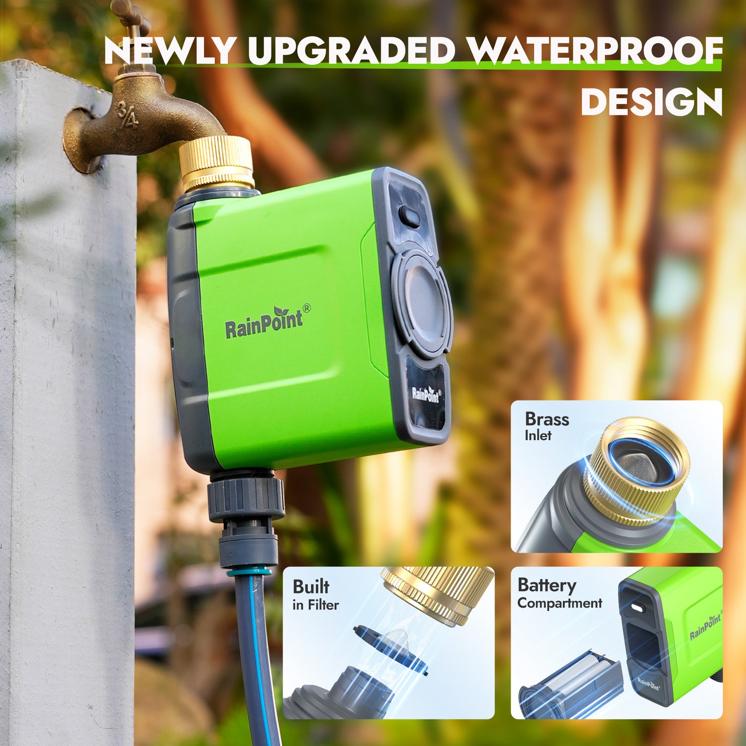RainPoint WiFi Water Timer with Brass