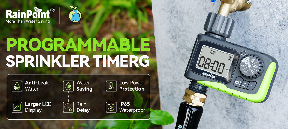 RainPoint 1 outlet sprinkler timer for automatic garden hose watering and lawn irrigation