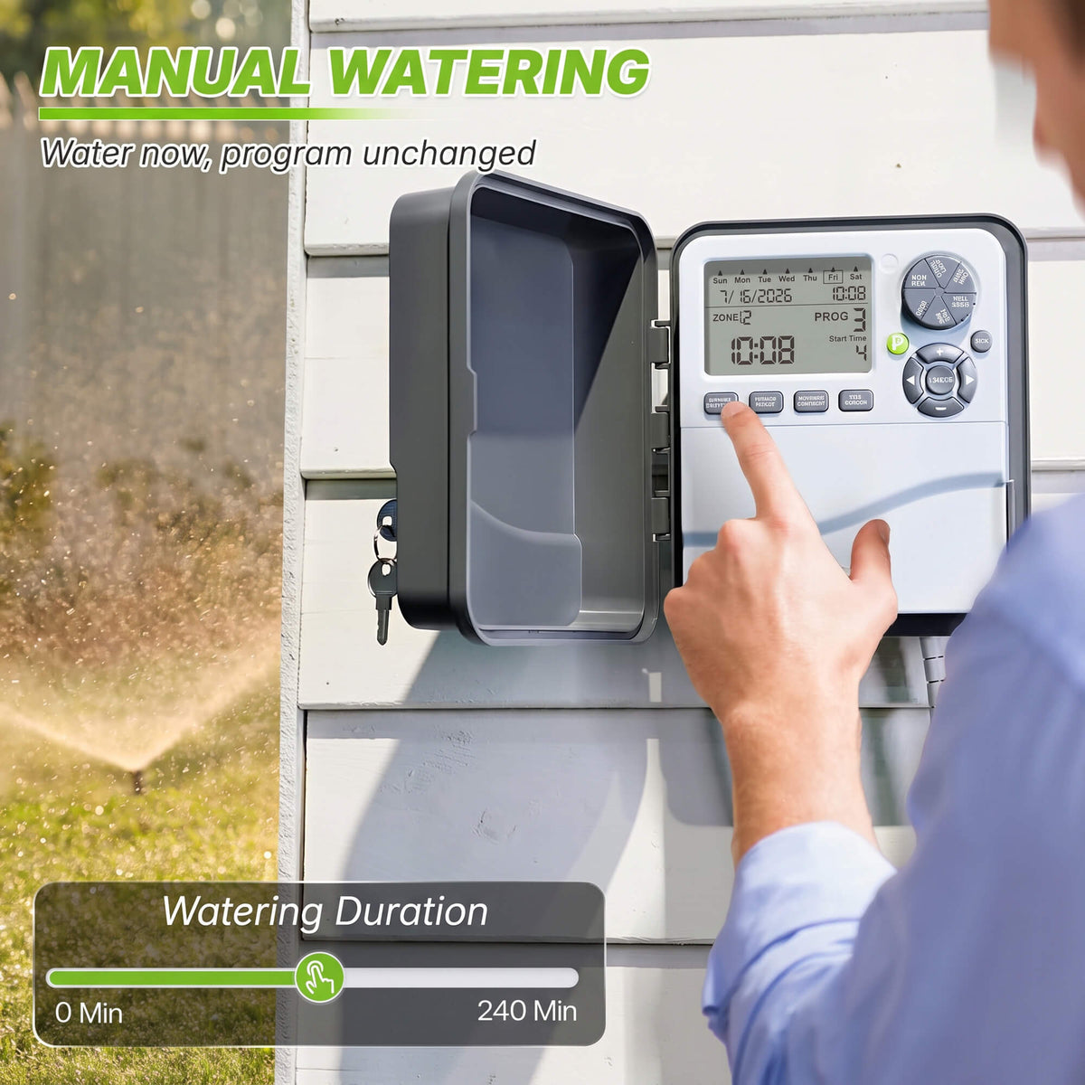 RainPoint sprinkler timer manual watering control for flexible garden irrigation