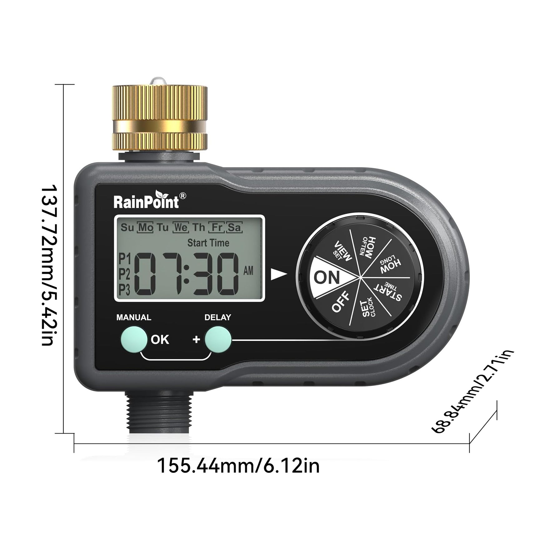 RainPoint automatic sprinkler timer with easy settings for multiple watering schedules