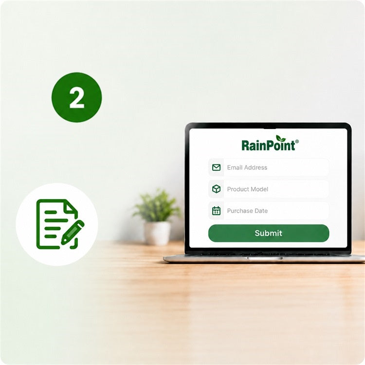 RainPoint warranty registration online form submission step 2