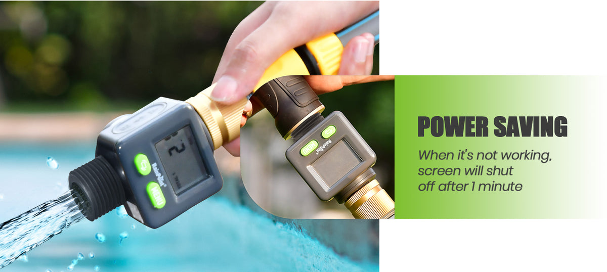 RainPoint digital water meter tracking outdoor hose water consumption accurately