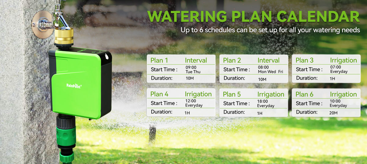 RainPoint voice activated irrigation timer for automatic lawn and plant watering