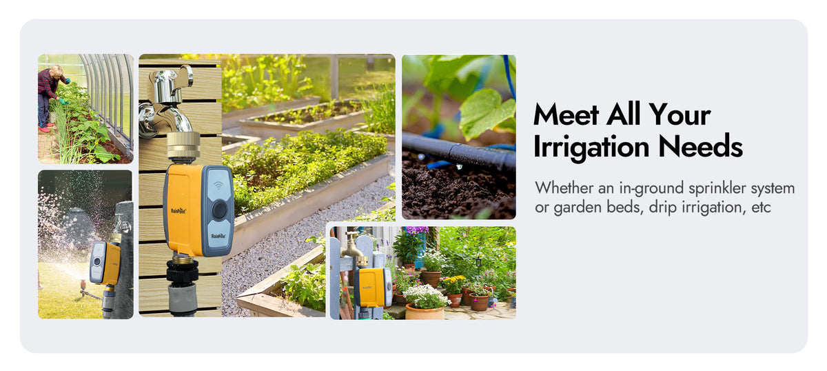 RainPoint smart irrigation controller allowing remote watering schedule management from smartphone