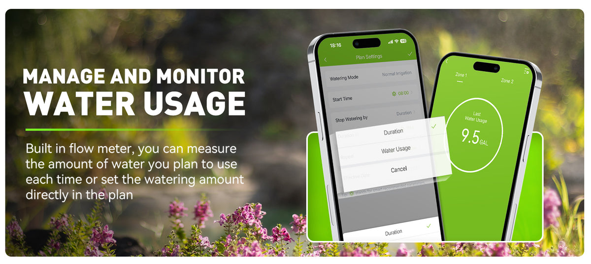 RainPoint smart watering controller helping manage multiple garden irrigation areas