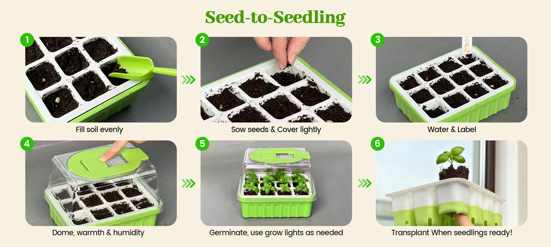 RainPoint silicone propagation tray for easy seed germination and transplanting